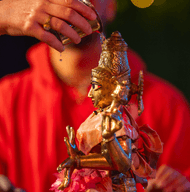 Puja and abhishekam of the Divine Mother